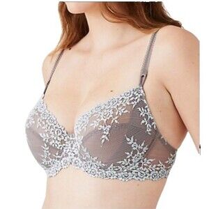 Wacoal 65191 Gray & Pink Embrace Lace Underwire Bra  Size 32DD